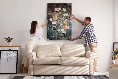 Wall cork memo board Artistic marble