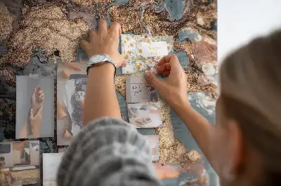 Artistic marble cork wall memo board