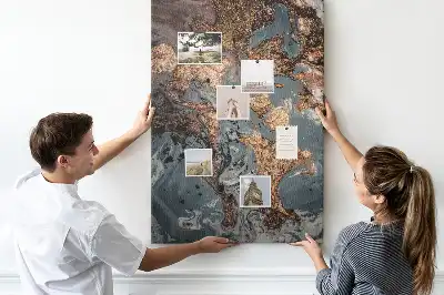 Artistic marble cork wall memo board