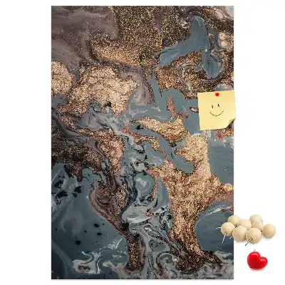 Wall cork memo board Artistic marble