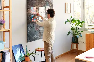 Wall cork memo board Artistic marble