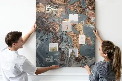 Artistic marble cork wall memo board