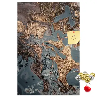 Wall cork memo board Artistic marble