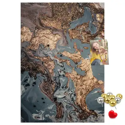 Artistic marble cork wall memo board