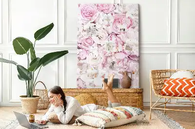 Rose Flowers Cork Pin Board