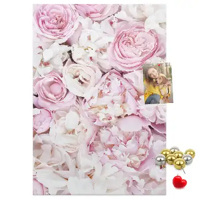 Rose Flowers Cork Pin Board