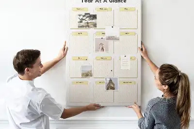 Wall cork memo board Annual calendar