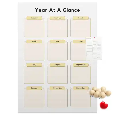 Wall cork memo board Annual calendar