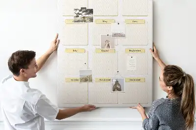 Wall cork memo board Annual calendar