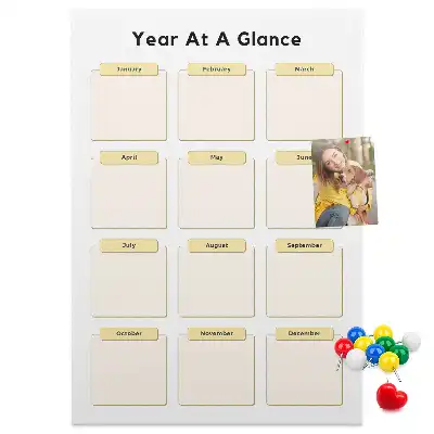 Wall cork memo board Annual calendar