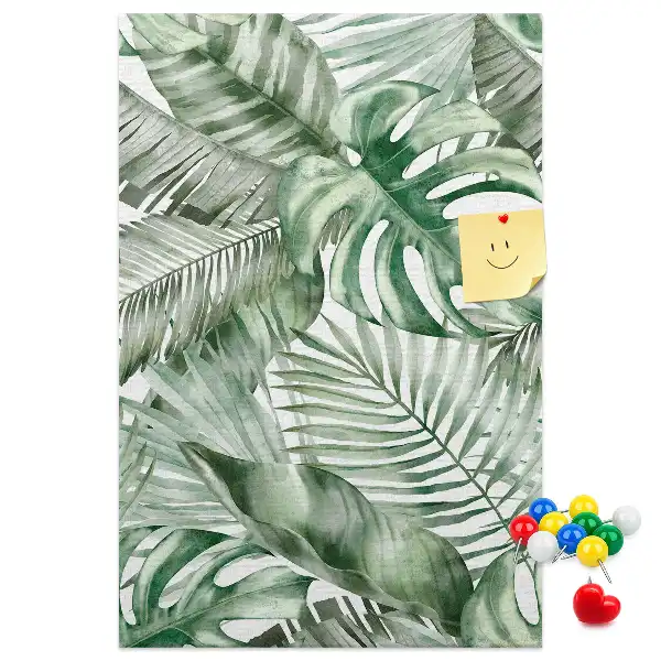 Watercolor Leaf Design Cork Pin Board