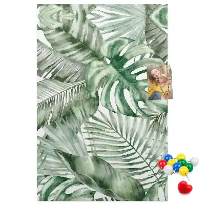 Watercolor Leaf Design Cork Pin Board