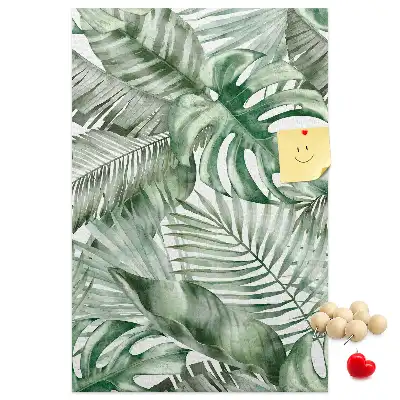 Watercolor Leaf Design Cork Pin Board