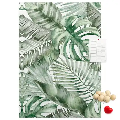 Watercolor Leaf Design Cork Pin Board