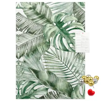Watercolor Leaf Design Cork Pin Board