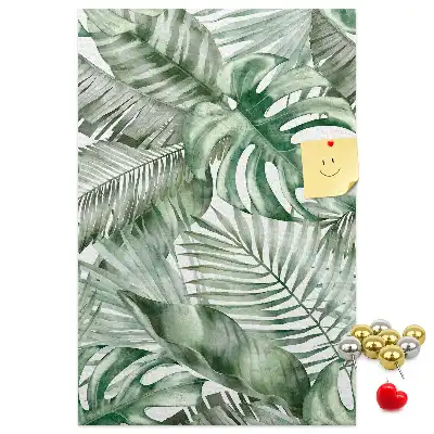 Watercolor Leaf Design Cork Pin Board