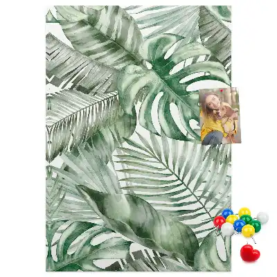 Watercolor Leaf Design Cork Pin Board