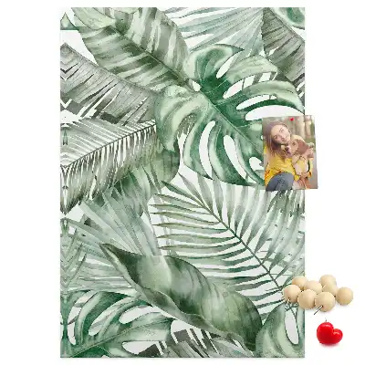Watercolor Leaf Design Cork Pin Board