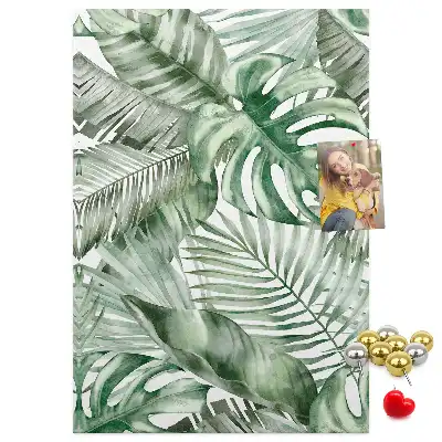 Watercolor Leaf Design Cork Pin Board