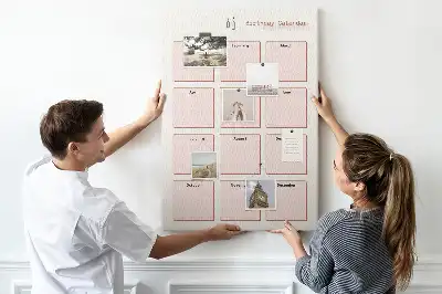 Cork Note Board Birthday calendar