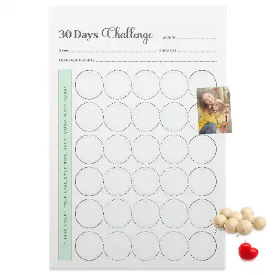 Cork pin board Challenge Planner