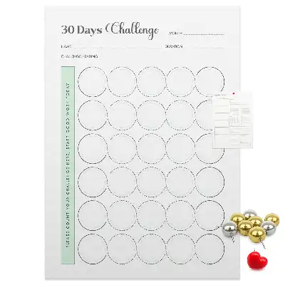 Cork pin board Challenge Planner