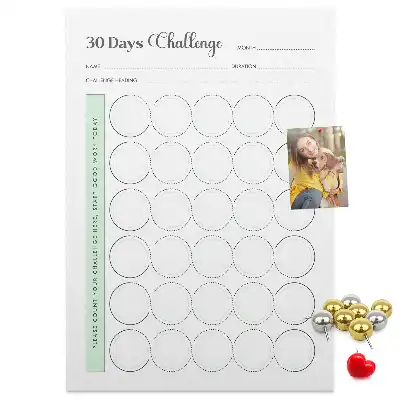 Cork pin board Challenge Planner