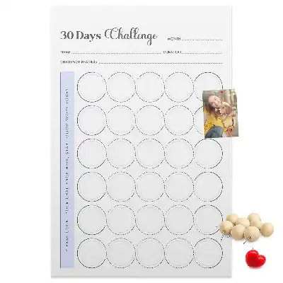 Cork Note Board 30 Day Challenge Planner
