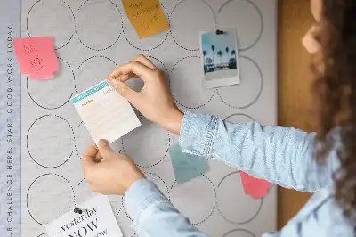 Cork Note Board 30 Day Challenge Planner