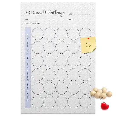 Cork Note Board 30 Day Challenge Planner