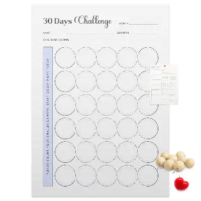 Cork Note Board 30 Day Challenge Planner