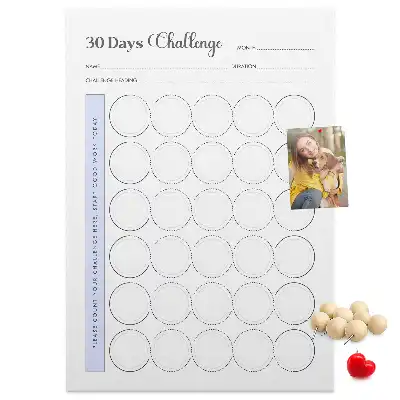Cork Note Board 30 Day Challenge Planner