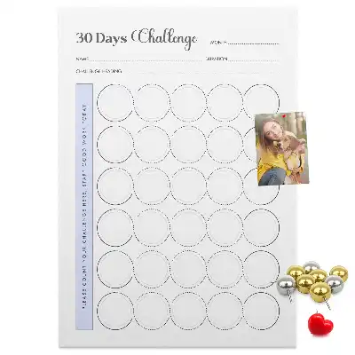 Cork Note Board 30 Day Challenge Planner
