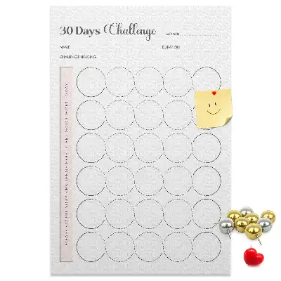 30 Day Challenge Wall Cork Memo Board