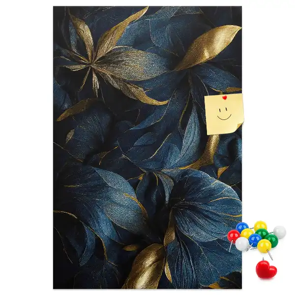 Dark floral motif cork note board