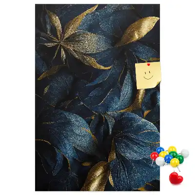 Dark floral motif cork note board