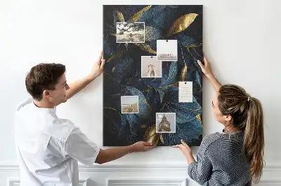 Dark floral motif cork note board
