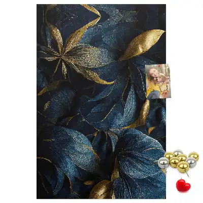 Dark floral motif cork note board