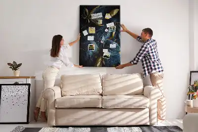 Dark floral motif cork note board