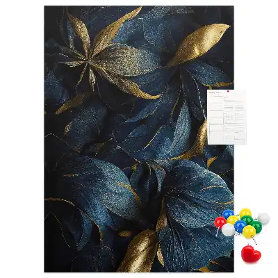 Dark floral motif cork note board