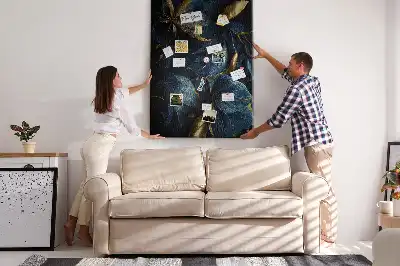 Dark floral motif cork note board