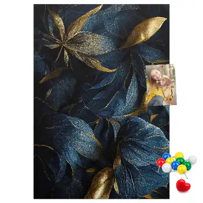 Dark floral motif cork note board