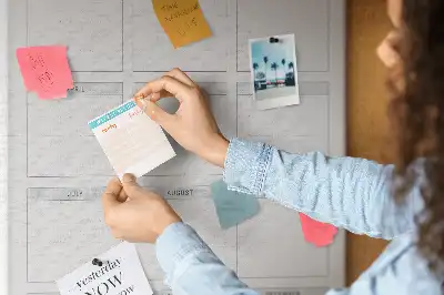 Wall cork memo board Monthly goals