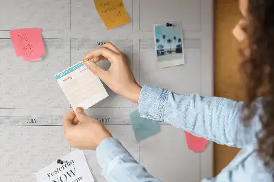 Wall cork memo board for monthly goals