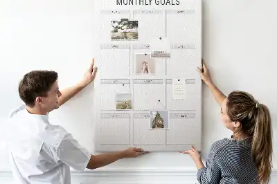 Wall cork memo board Monthly goals