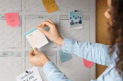 Wall cork memo board Monthly goals
