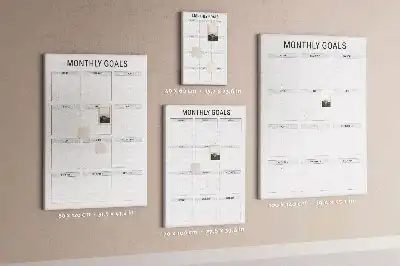 Wall cork memo board for monthly goals