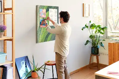 Cork pin board with natural landscape lines