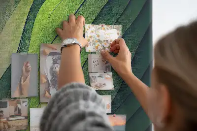 Cork pin board with natural landscape lines