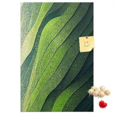 Cork pin board with natural landscape lines